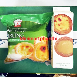 Combo Đế bánh tart trứng 30 chiếc vị truyền thống + hộp kem trứng 1L