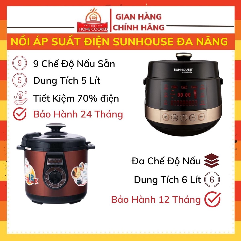 Nồi áp suất điện Sunhouse 1585, nồi áp suất điện đa năng sunhouse 1562 6 lít