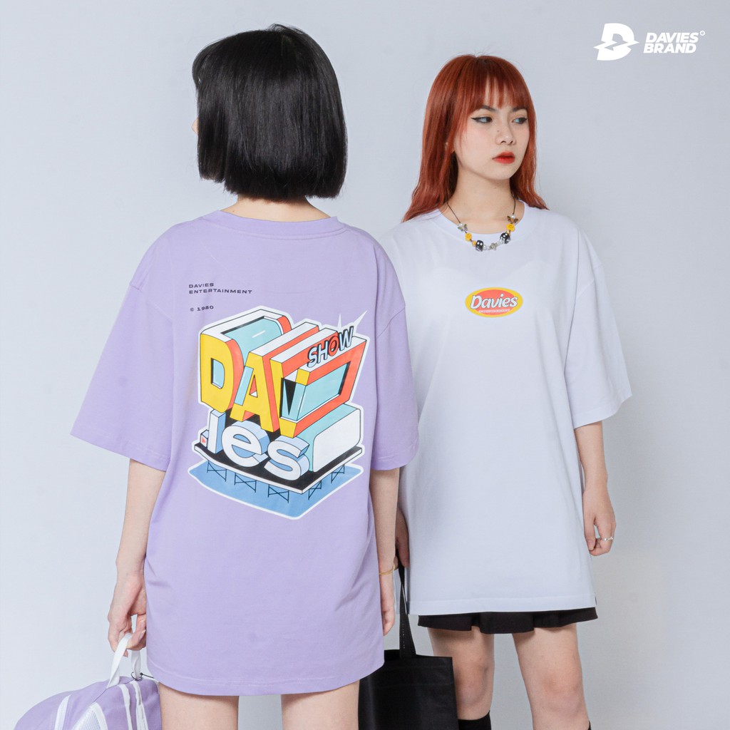 Áo thun tay lỡ nữ form rộng màu tím DAVIES - D Entertainment Tee - violet