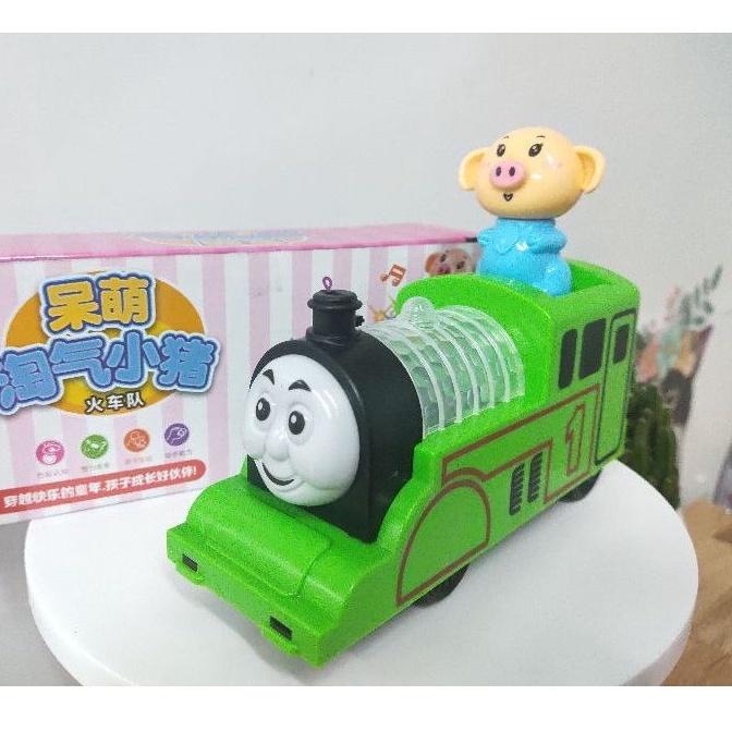 Tàu Lửa Chạy Pin Xoay 360° Có Đèn, Nhạc Vui Nhộn