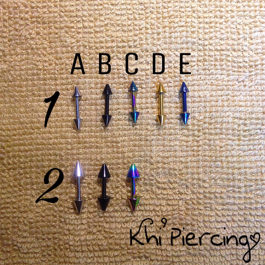 ( giá bán là 1 chiếc ) Khuyên xỏ tai cơ bản chốt nhọn ( xỏ khuyên - piercing )