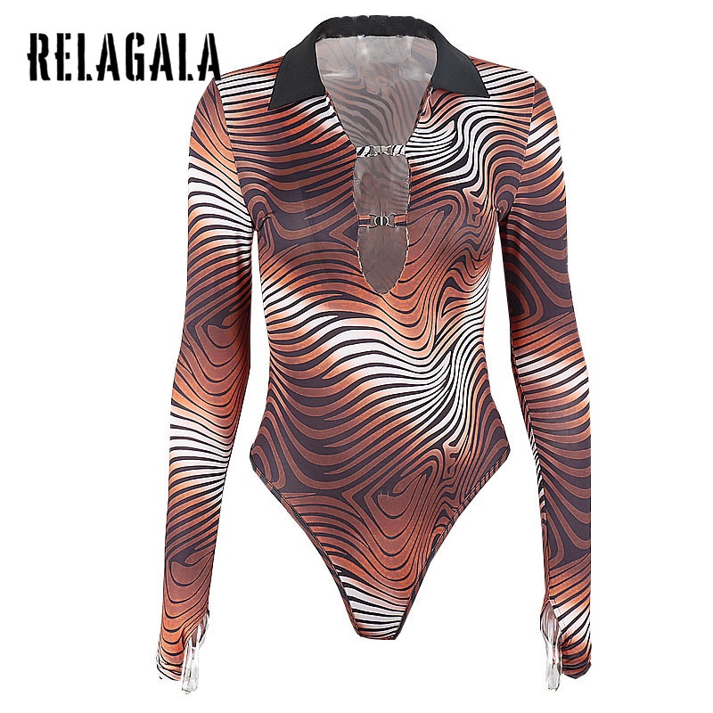 Jumpsuit Tay Dài Cổ Chữ V Kẻ Sọc Thời Trang Quyến Rũ Cho Nữ | BigBuy360 - bigbuy360.vn