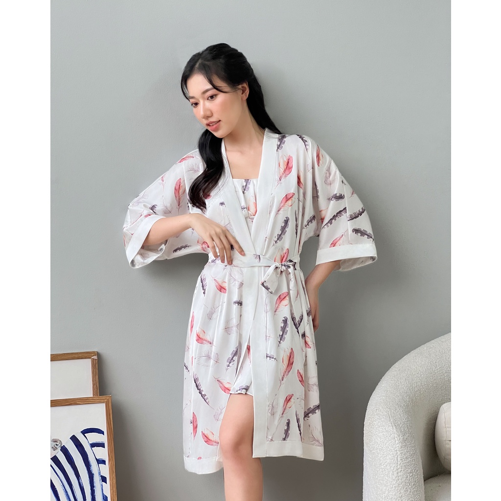 Áo choàng lụa họa tiết thiết kế MIALALA 2213 S0722M2132213