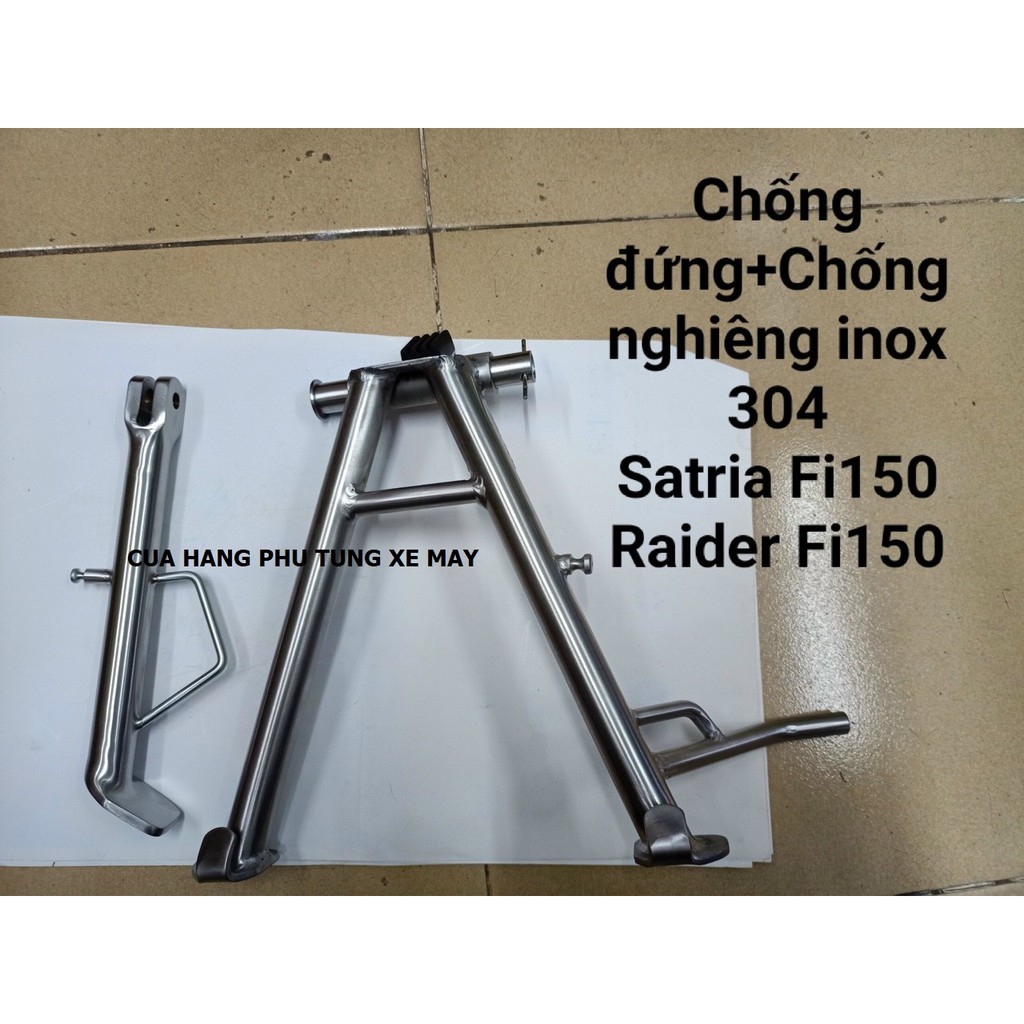 BỘ CHỐNG ĐỨNG + CHỐNG NGHIÊNG INOX 304 GẮN XE RAIDER FI - SATRIA