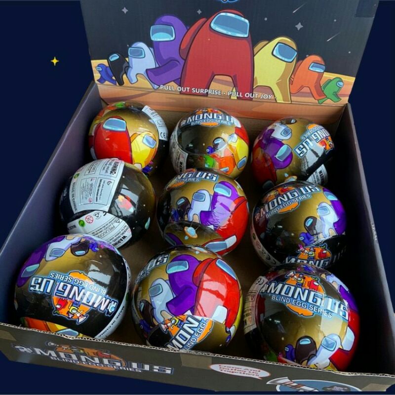Combo 9 quả trứng Among Us mô hình kèm thẻ nhiều màu full box hộp siêu đẹp