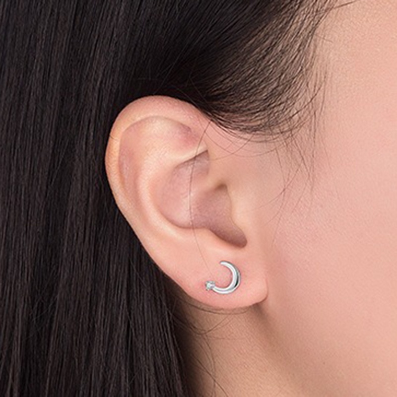 Bông tai hình trăng sao đính đá lấp lánh cho nữ