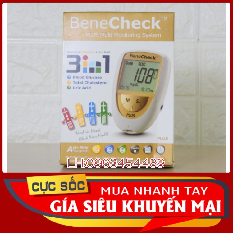 Máy Đo Đường Huyết, Mỡ Máu, Gút , BeneCheck