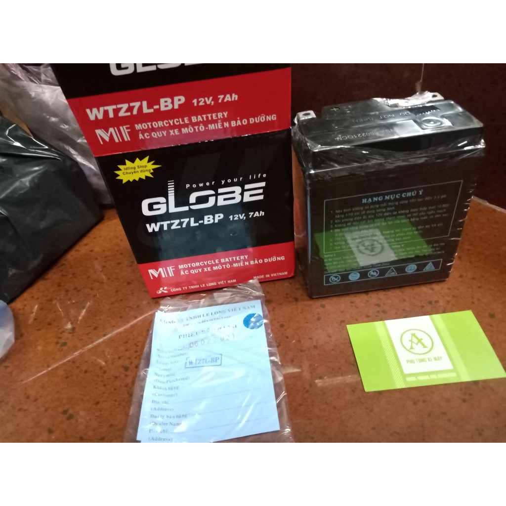 Bình ắc quy GLOBE WTZ7L-BP ( 12v-7Ah ) Giành cho xe SH...