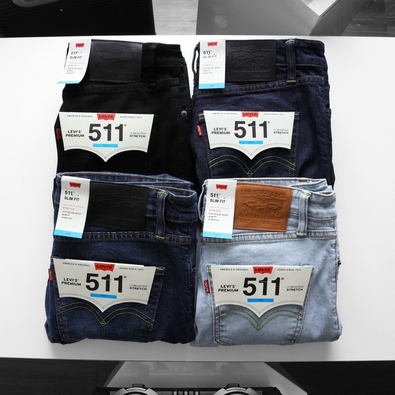 Quần jean dài trơn levis 511 chuẩn full tag from slim fit