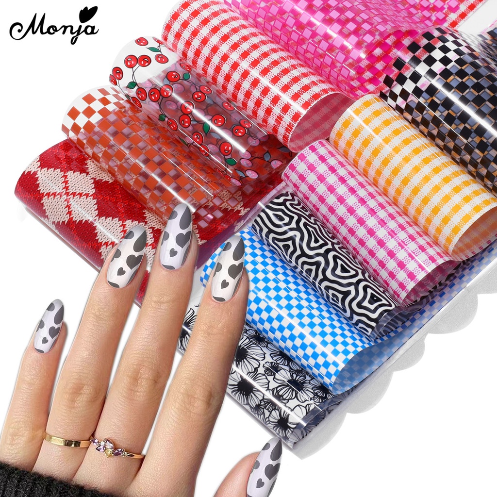 MONJA Miếng Dán Trang Trí Móng Toàn Diện Họa Tiết Bầu Trời Sao 3D DIY