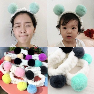 Băng Đô Turban Tai Gấu Cục Bông Tròn 3D Vải Bông Mềm Mại - NHÀ ĐẬU