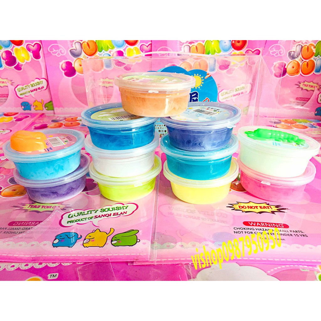 (sỉ 3k) 1 HỘP SLIME PHỐI 2 MÀU SLAM SMILE LOẠI NHỎ GIÁ RẺ