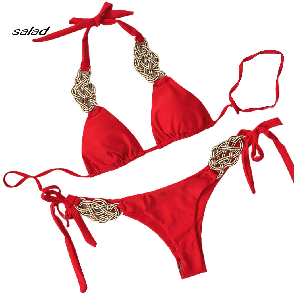 Bộ đồ bơi bikini màu sắc tinh khiết quyến rũ cho nữ