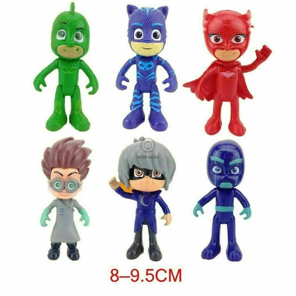 Mới Set 6 Mô Hình Nhân Vật Phim Hoạt Hình Pj Masks Bằng Pvc