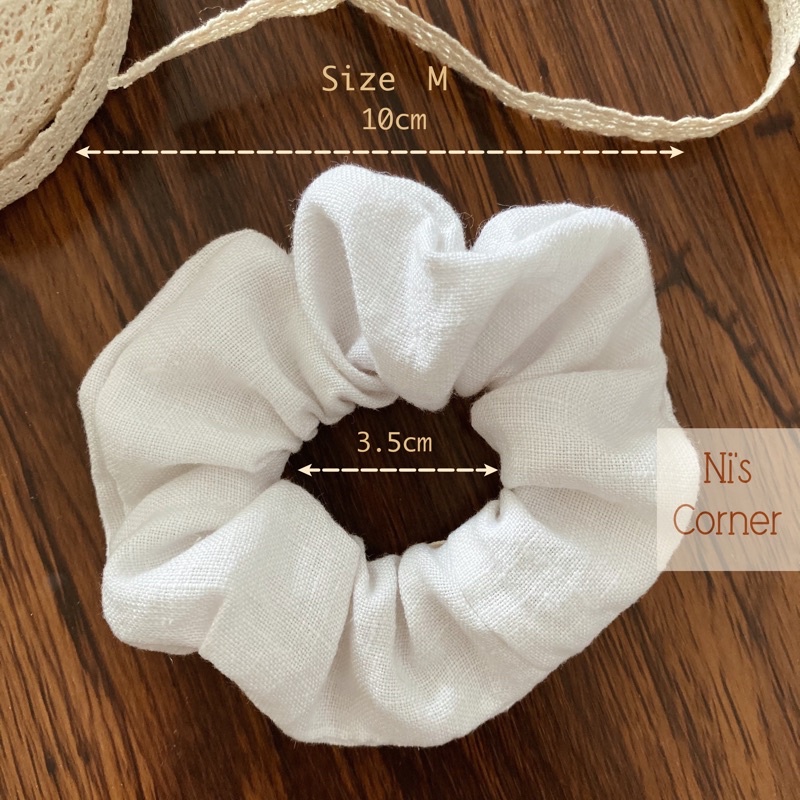 Scrunchie Cột tóc Linen màu Cam Hồng