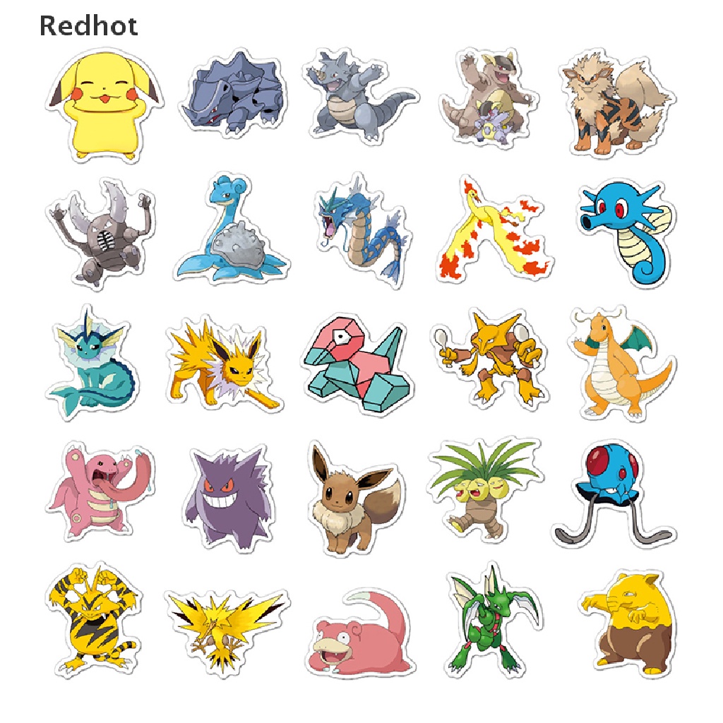 Bộ 100 Sticker Hoạt Hình Pokemon Trang Trí Xe Đạp