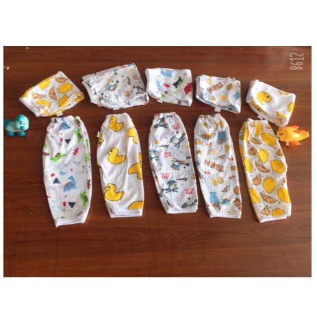 Combo 10 quần dài cotton giấy mềm mịn thoáng mát cho bé