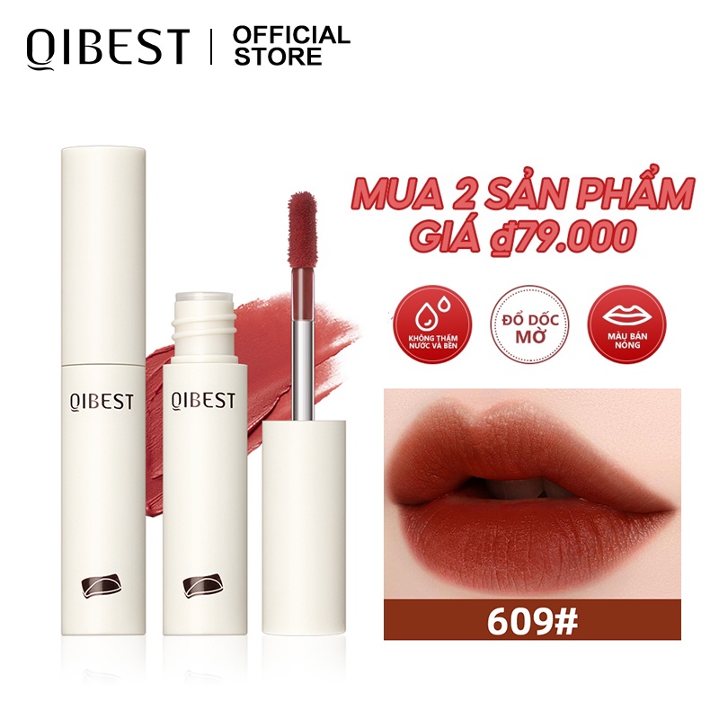 Son môi QIBEST socola nhung lì mềm mịn như lụa 18g với 8 màu tùy chọn