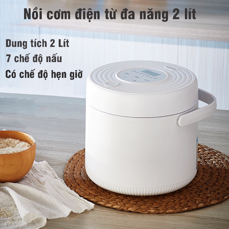 Nồi Cơm Điện Từ 7 Chế Độ Nấu Đa Năng Dung Tích 2 Lít Công Suất 400W Có Chế Độ Hẹn Giờ LV182