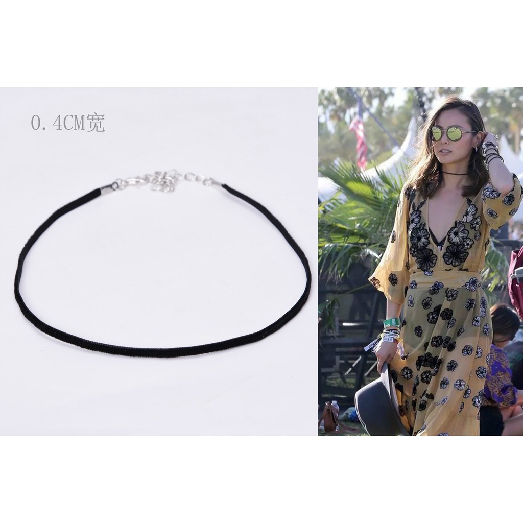 Choker nhung đen trơn A-CK147