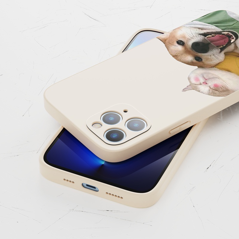 Ốp lưng iphone Ốp điện thoại SUNTAIHO silicon mềm hình mèo cún vui nhộn thích hợp cho iPhone 13 12 11 Mini Pro X XR XS Max 7 8 Plus