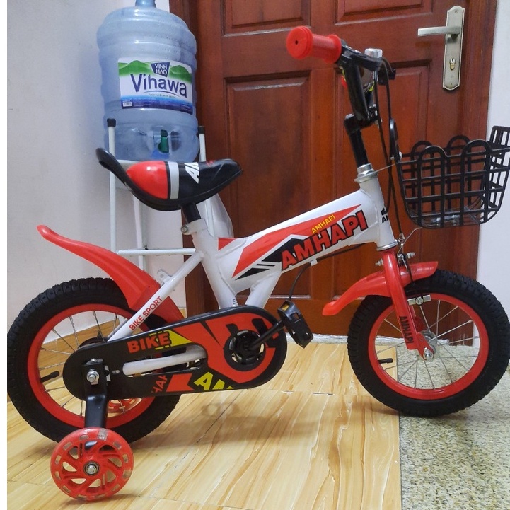 [Now Ship] Xe đạp trẻ em 2 bánh ráp sẵn AMHAPI cho bé trai 2-3-4 tuổi Size 12inch