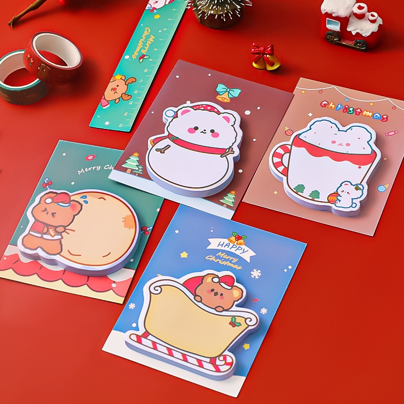 Giấy note ghi chú Noel Happy Merry Christmas 30 tờ - VPP Thỏ Hồng