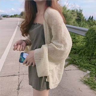 Áo khoác Cardigan len mỏng phong cách Hàn Quốc, Áo khoác nhẹ nữ chất len mỏng dệt kim nhẹ nhàng quyến rũ