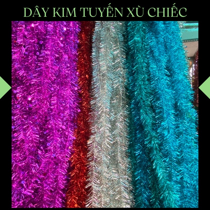 Combo 10 Dây kim tuyến XÙ CHIẾC trang trí tiệc Noel, Tết, gói qùa