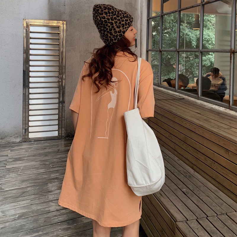 Đầm Thun Xẻ Tà Thời Trang Hàn Quốc Cho Nữ