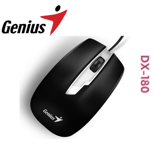 Chuột quang Genius cho Laptop, PC DX-180 có dây chân USB Màu đen