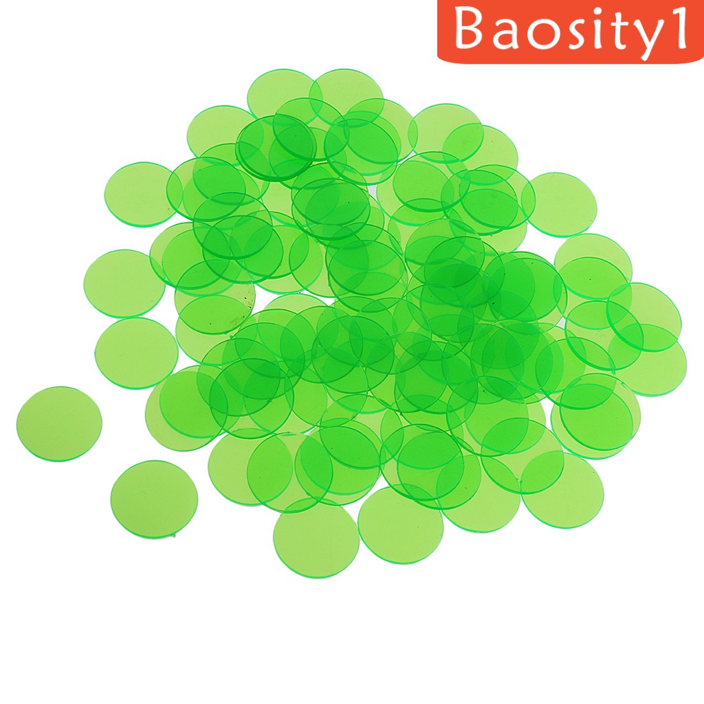 [Baosity1] Gói 100 Khoai Tây Chiên Bingo (Nhiều Màu) 1.5cm Đánh Dấu Trong Mờ Cho Bingo, Đếm Và Trò Chơi Tokens, Chip Cho Bingo
