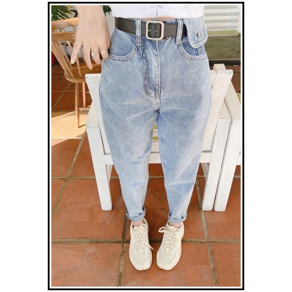 Quần jean nữ BAGGY TÚI LẮP TRƠN xuôn siêu hot trend s24-43