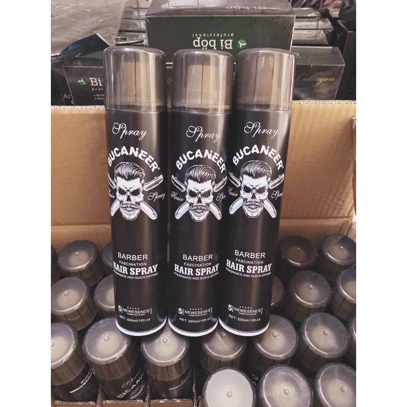 Gôm, Keo Xịt Tóc BUCANNER BARBER 320ml Tạo Kiểu, Giữ Nếp Cho Tóc. HÀNG CHÍNH HÃNG