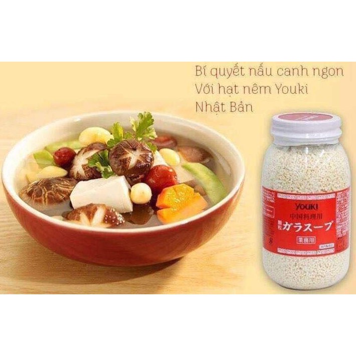 HẠT NÊM YOUKI NHẬT BẢN (HỘP 500GR) - HÀNG NỘI ĐỊA NHẬT - DATE 08/2022, nêm được cho bé 1 tuổi trở lên