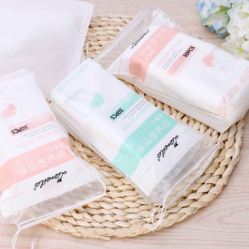 Gói 50 miếng bông tẩy trangbằng cotton làm sạch sâu chăm sóc da tẩy trang