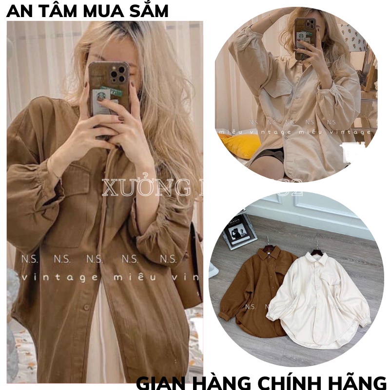 Áo Sơmi vintage dáng bomber phong cách khoác ulzang Hàn Quốc chất liệu đẹp XƯỞNG MAY TC2