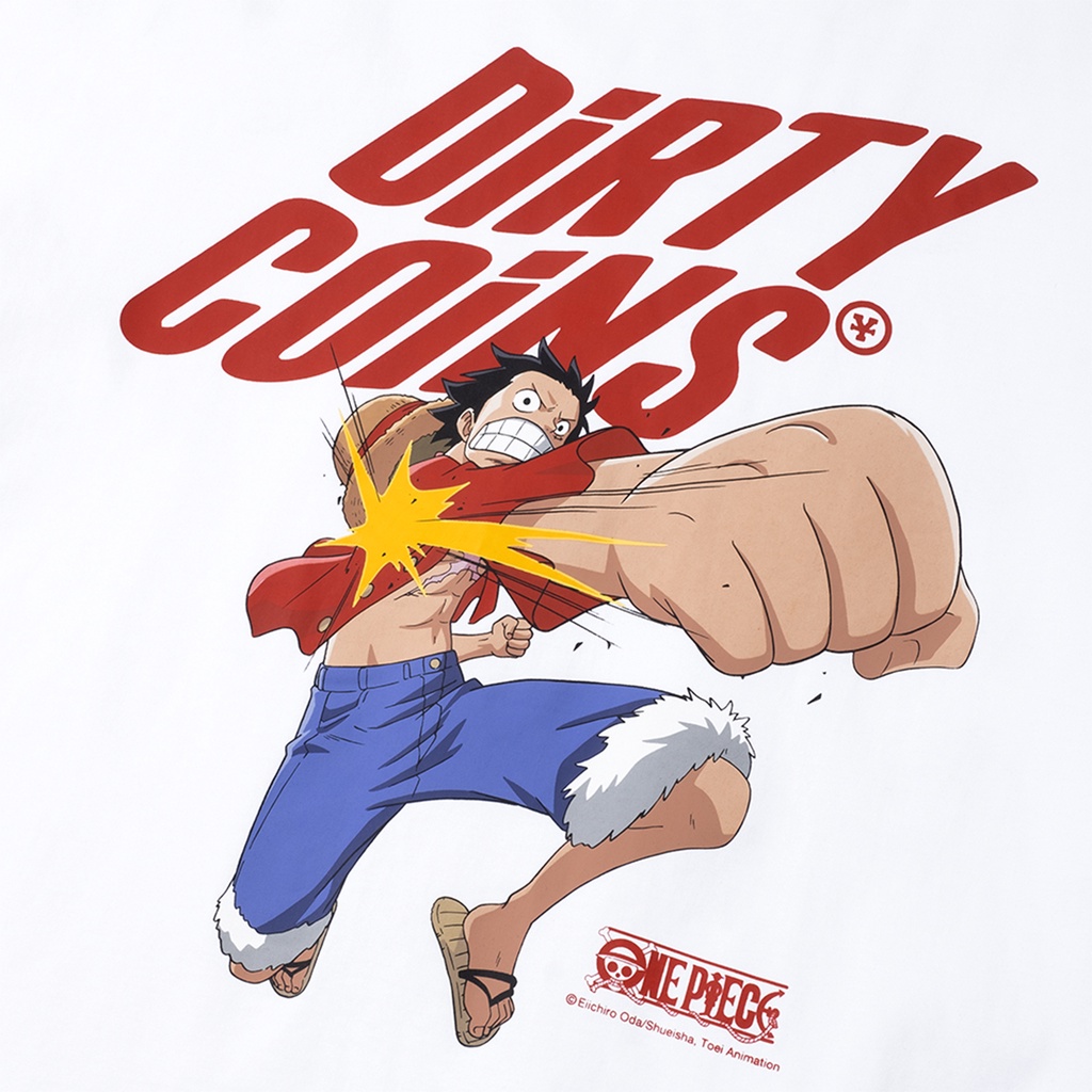 Áo thun DirtyCoins x One Piece Luffy Attack T-shirt - White