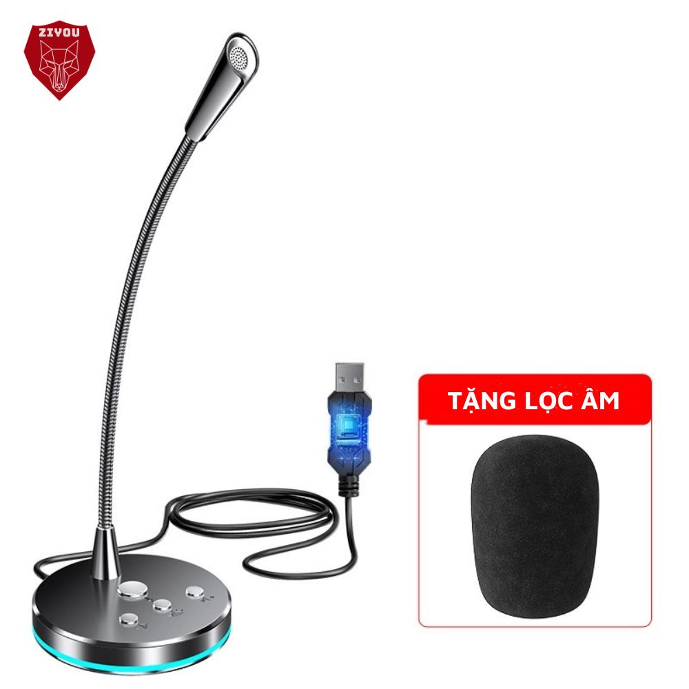 Micro Có Dây Ziyou W33 Mic 360 Độ Học Online, Thuyết Trình, Karaoke, Game Thu Âm Cực Tốt Kết Nối Điện Thoại, Máy Tính