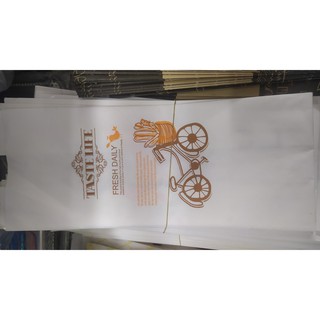 Bịch 100 túi bánh mì hoa cúc mẫu xe đạp cỡ 12x31cm dọc đựng bánh 250g-350g