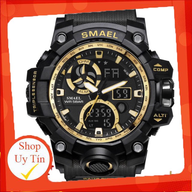 (New Arrival) Đồng Hồ Điện Tử Thể Thao Nam Chính Hãng SMAEL 1545C Phiên Bản Sport Chống Nước Cực Tốt Liên hệ mua hàng 08