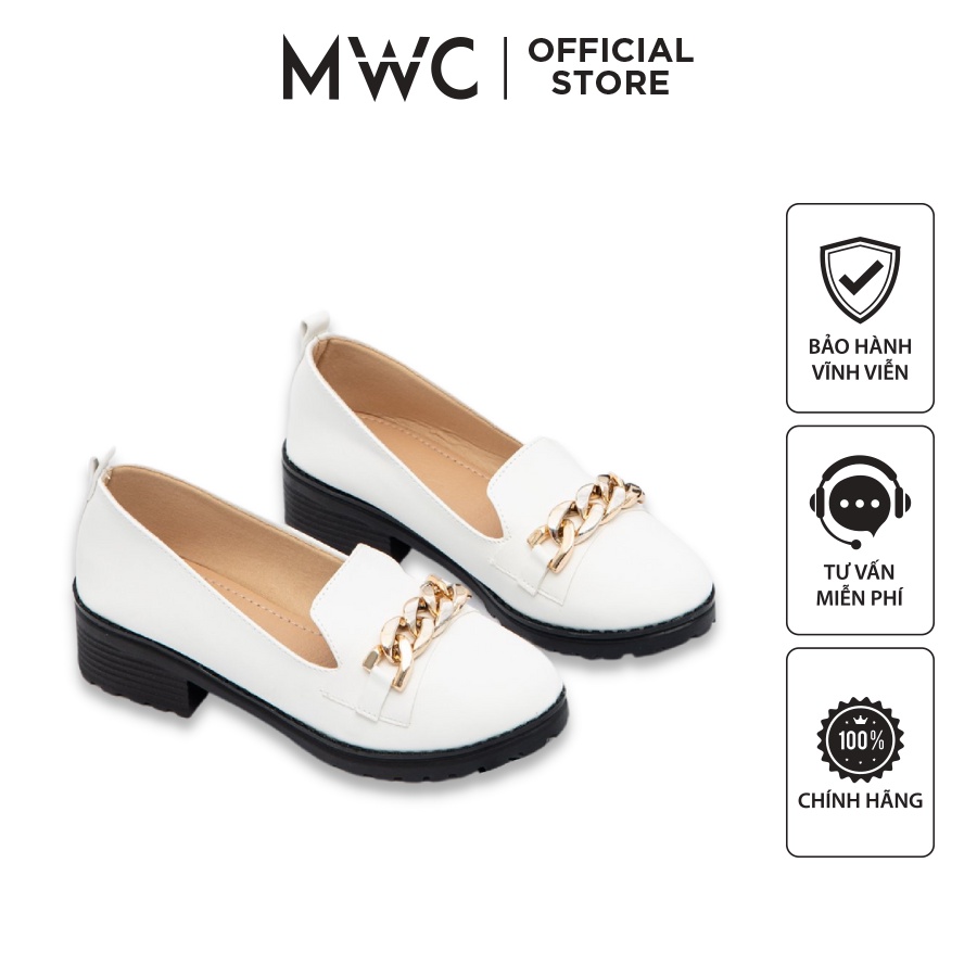 Giày MWC 9609 - Giày Oxford Đế 3CM, Oxford Da Đính Móc Xích Phong Cách Ulzzang Hàn Quốc
