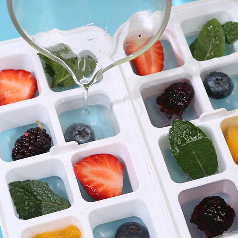 ONLY HOUSE  Khay Làm Đá 8 Ngăn Dạng Nhấn Bằng silicone Sức Chứa Lớn Cho Hộ Gia Đình