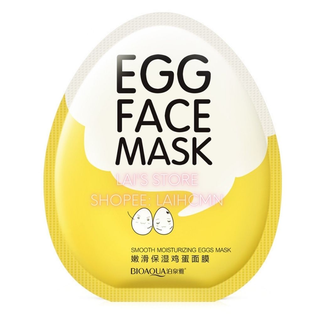 Combo 50 Miếng Mặt Nạ Trứng Bioaqua Egg Face Mask 25g Dưỡng Ẩm Thu Nhỏ Lỗ Chân Lông Làm Sáng Và Đều Màu Da Nội Địa Trung