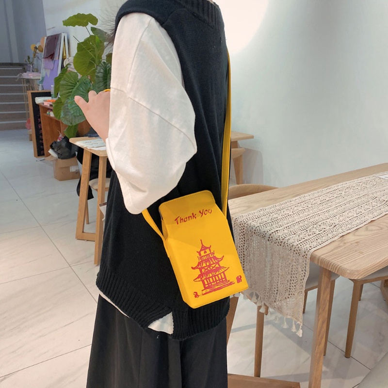 Túi Đeo Chéo Vai Đựng Tiền Xu In Hình Tháp Trung Quốc Dễ Thương Dành Cho Nữ