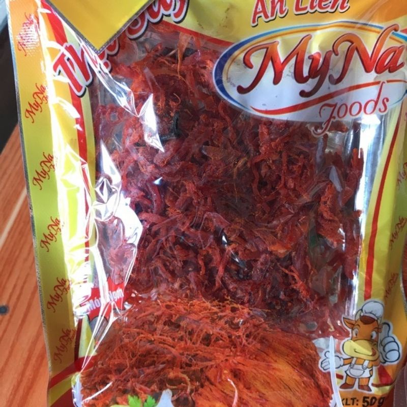 Khô bò my na vị cay nhẹ làm mồi nhậu cực ngon túi 50g thích hợp bán kèm quán karaoke MAMYFOODS MF0058 | BigBuy360 - bigbuy360.vn