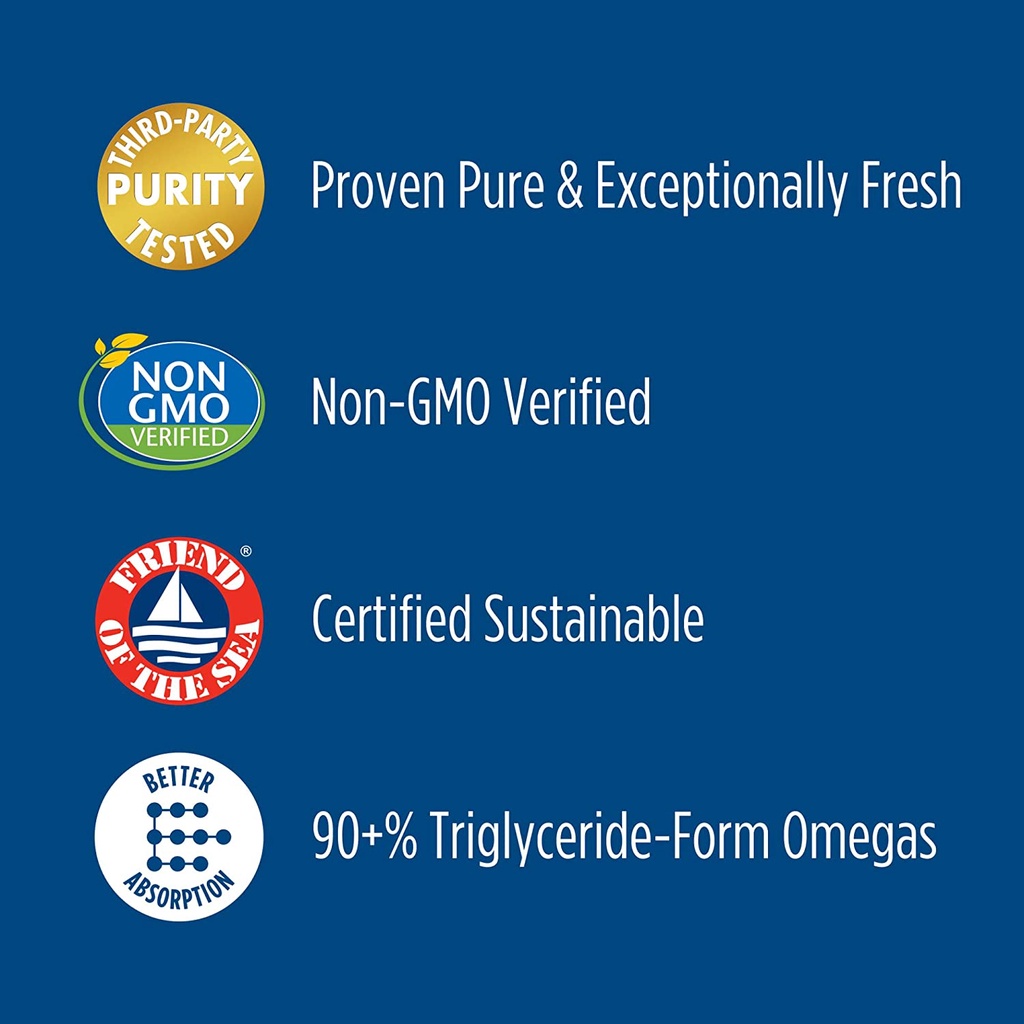 Viên uống dầu cá NORDIC NATURALS hỗ trợ trí não, huyết áp, chống oxy hóa