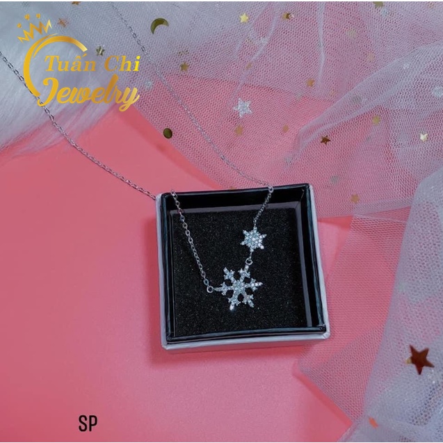 Set Bạc Nữ- Dây Chuyền Bạc Hình Bông Tuyết Nhẹ Nhàng, Thanh Lịch