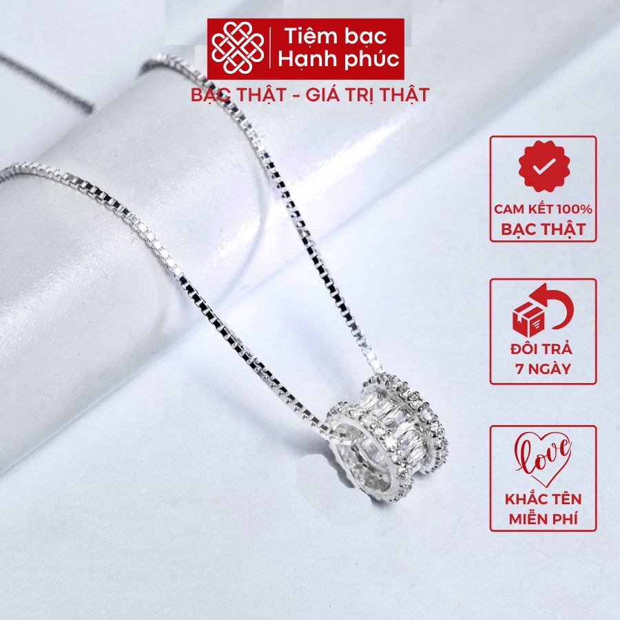 Dây chuyền nữ bạc ta mặt tròn nạm đá (Ảnh thật cuối) vòng cổ nữ chất liệu bạc thật siêu xinh - Mã TSJD11