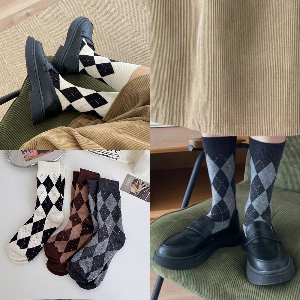 Vớ Nữ Họa Tiết Caro Thời Trang Phong Cách